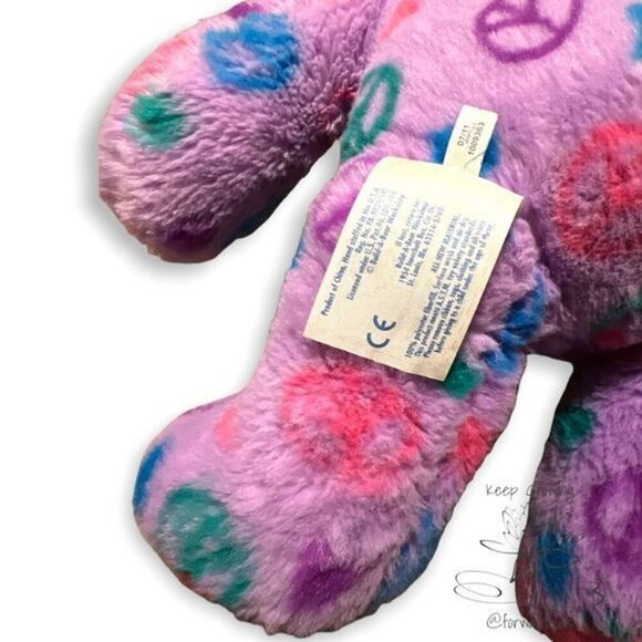 Build-A-Bear 2011 Peace Sign Purple Teddy Bear - 15" Plush Toy - Picture 6 of 8